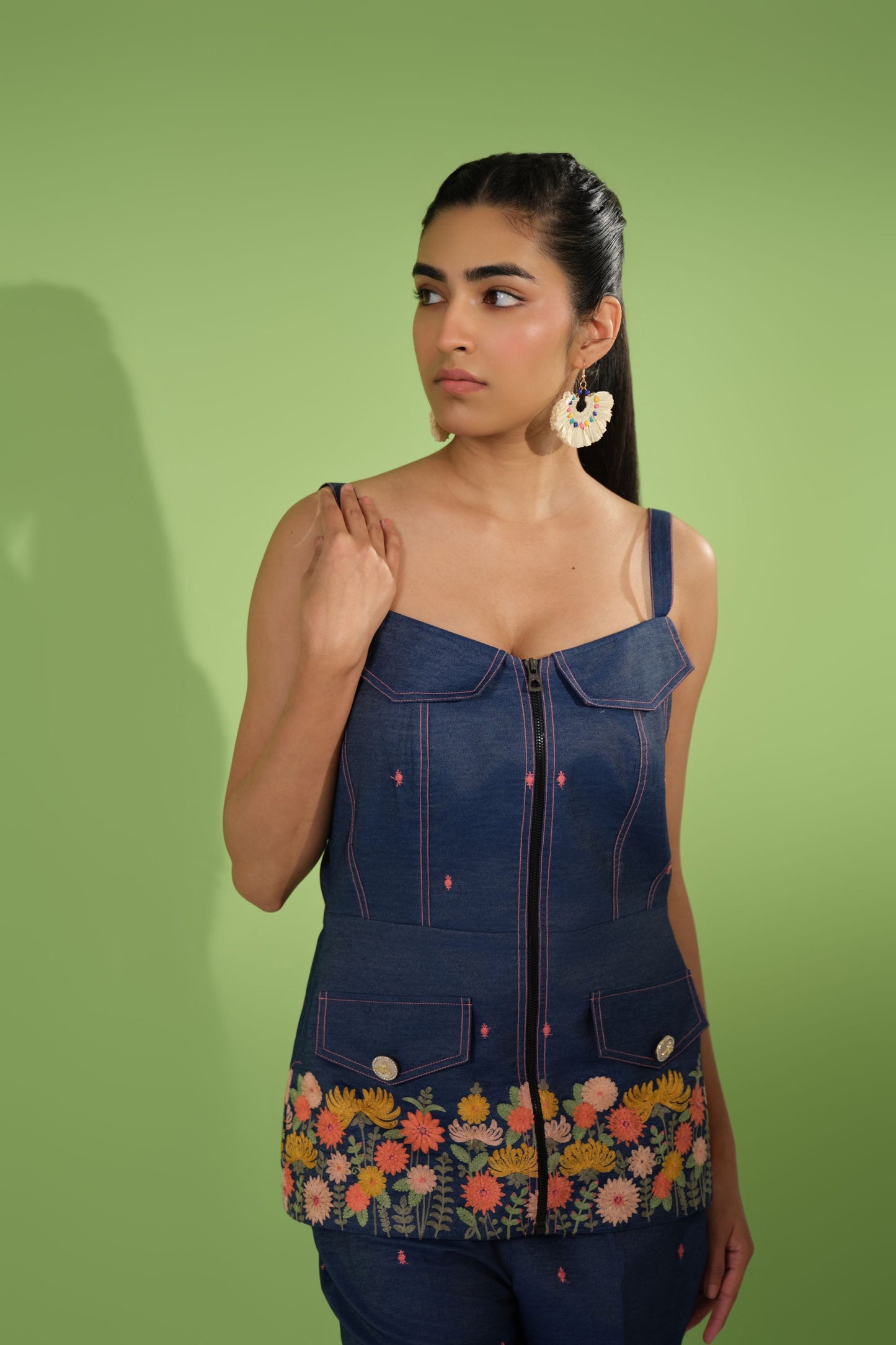 Denim Bloom Co-Ord Set