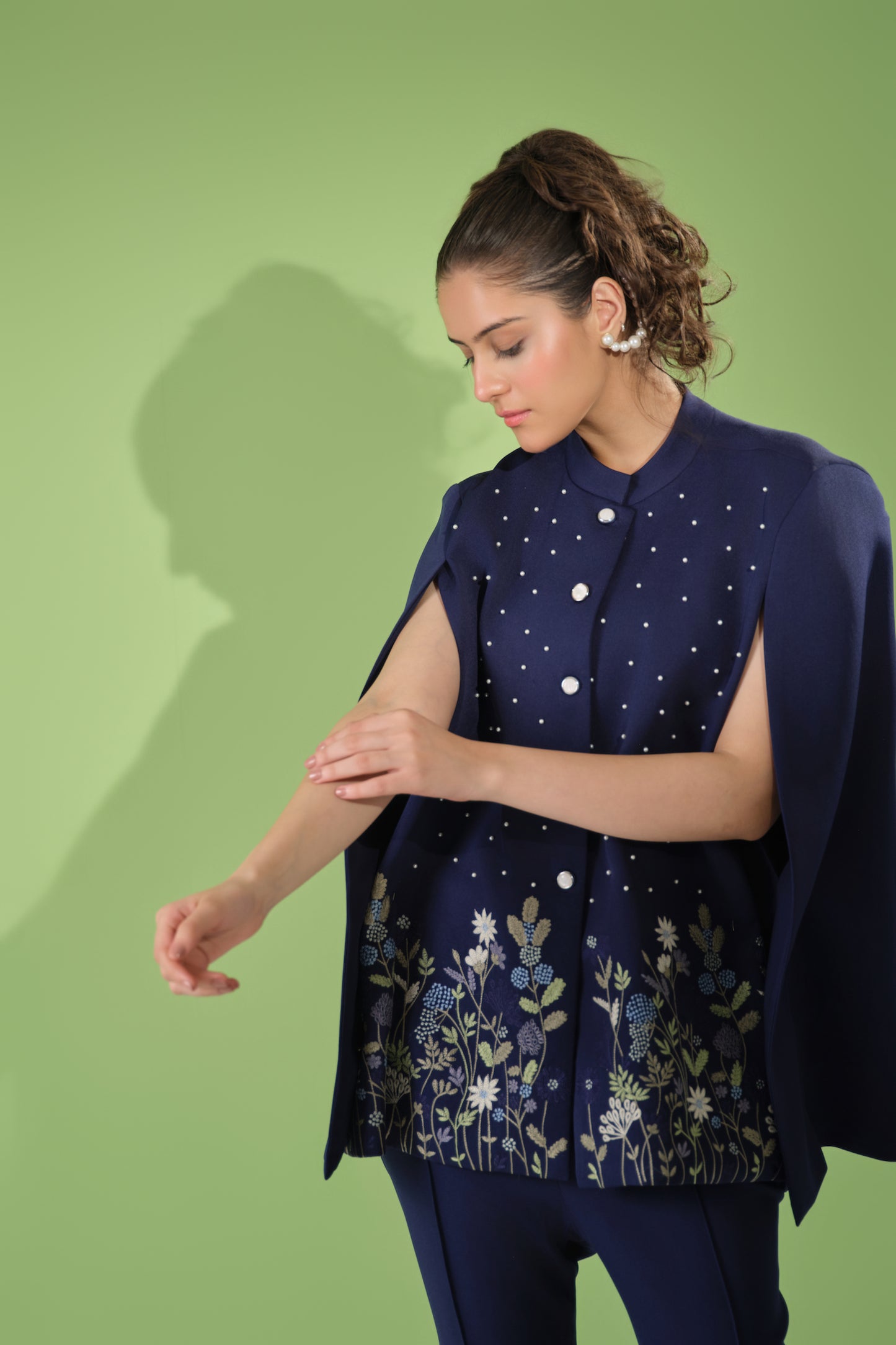 Midnight Blossom Cape Set