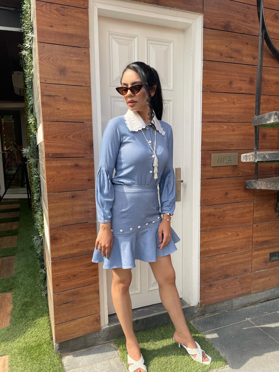 Denim & White Coord Set