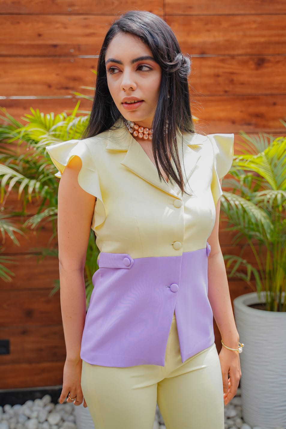 Dual Tone Blazer Co-Ord Set