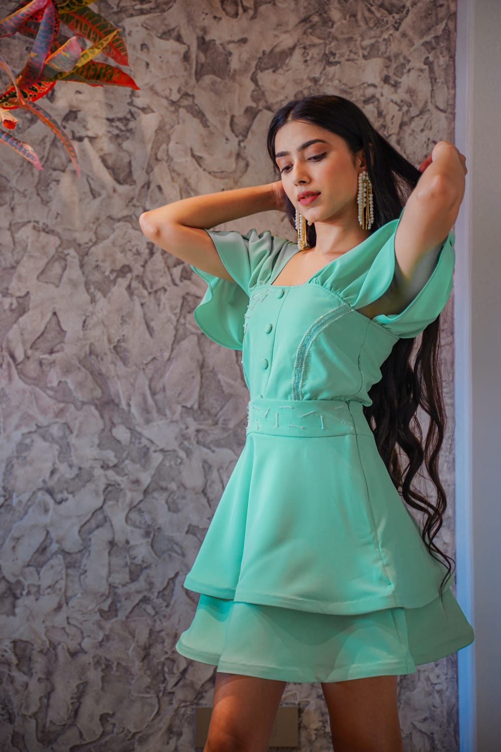 GREEN MINT SKIRT CO-ORD SET