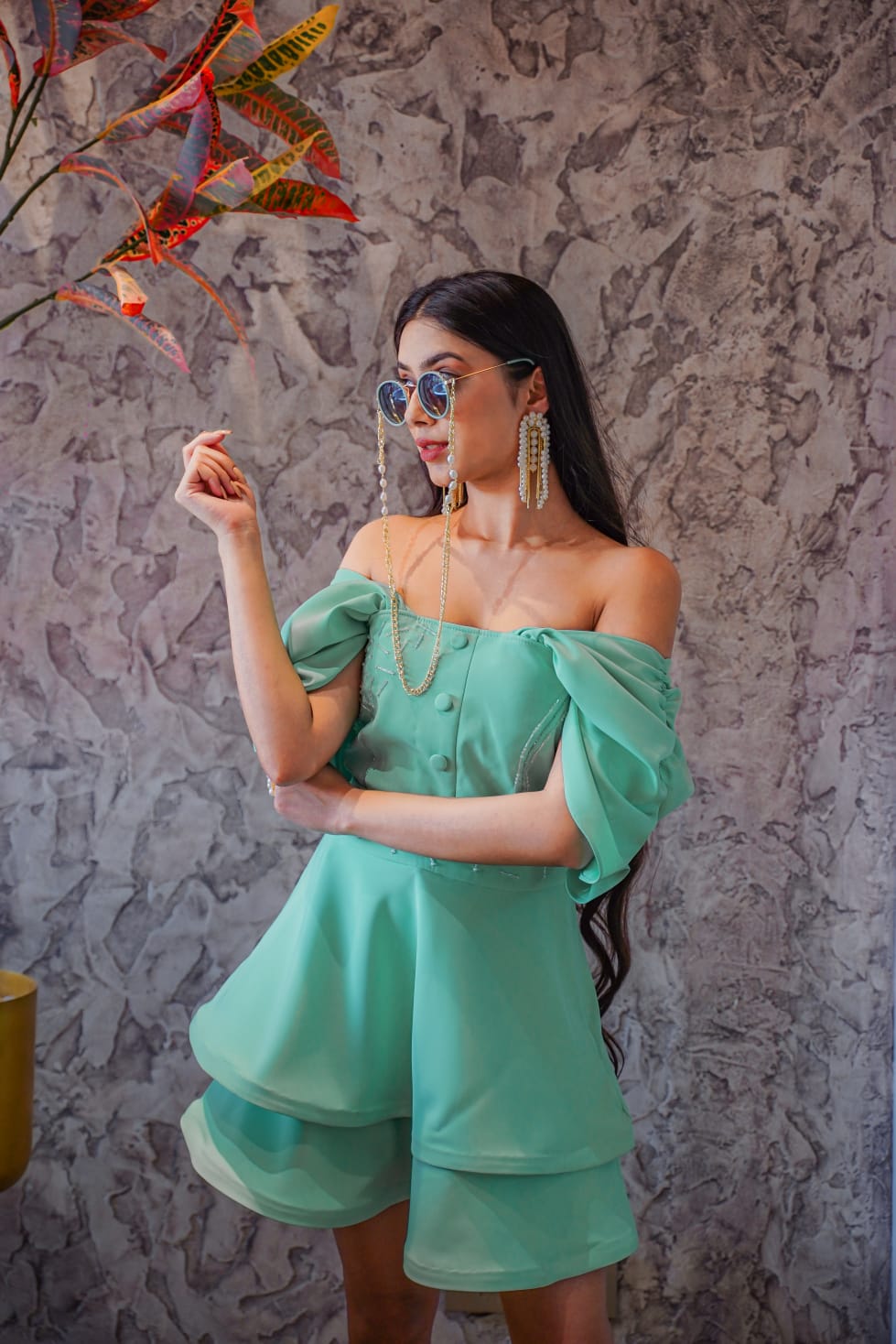 GREEN MINT SKIRT CO-ORD SET