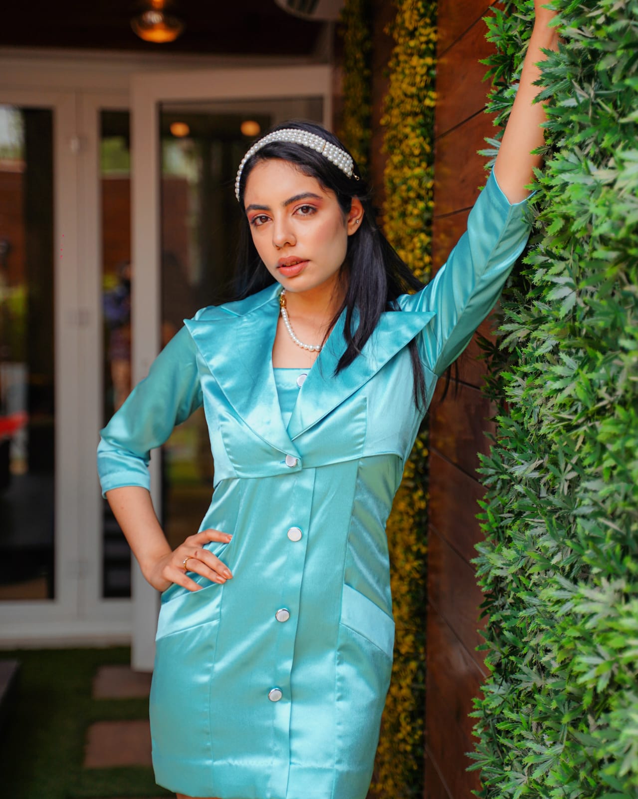 Satin Blazer Dress