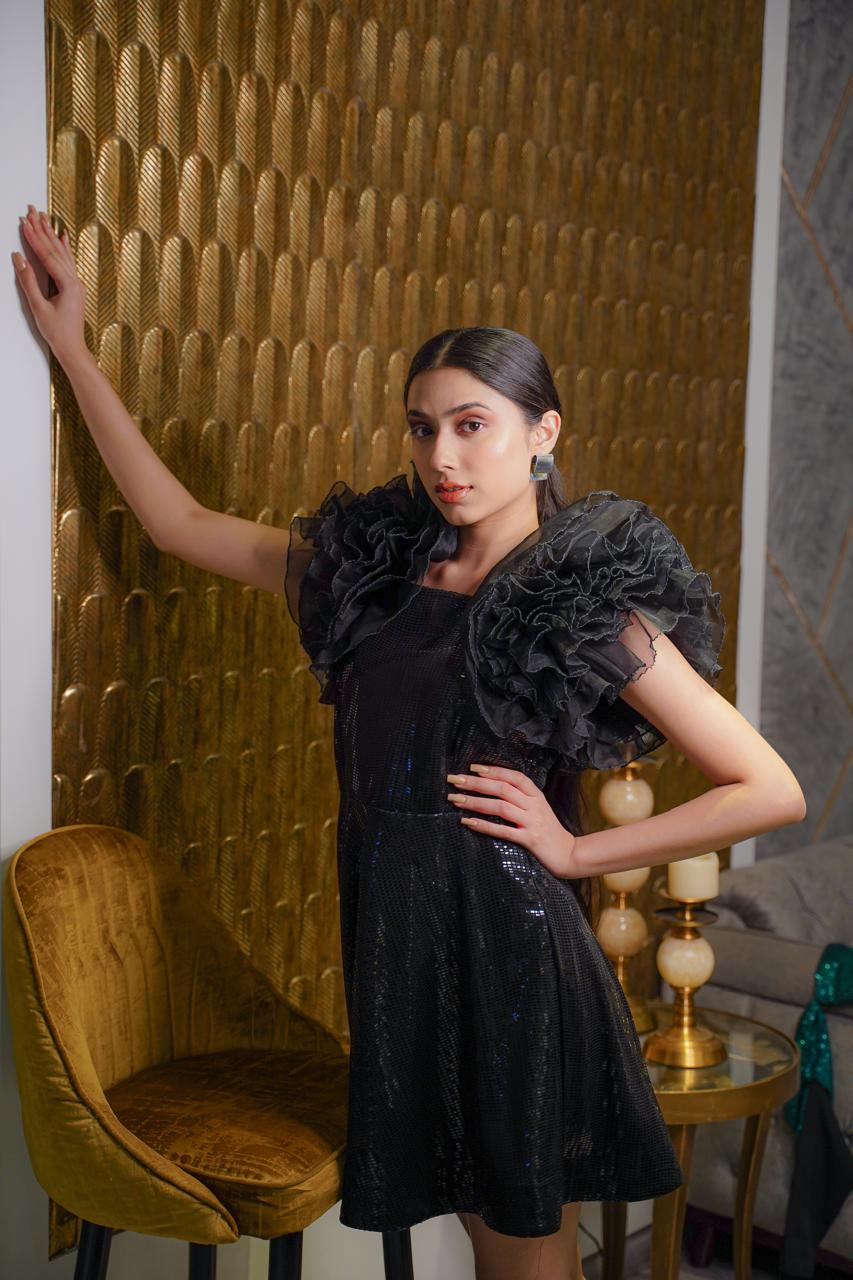 Midnight Ruffle Noir Dress