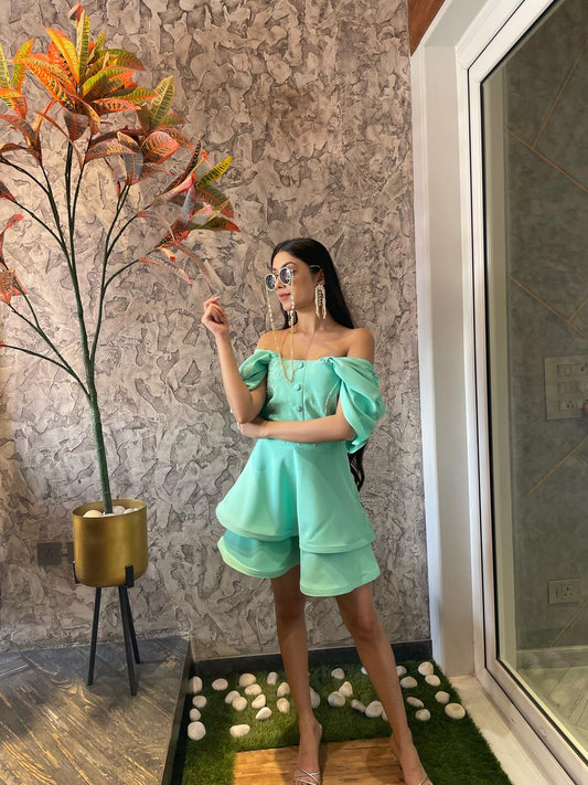 GREEN MINT SKIRT CO-ORD SET