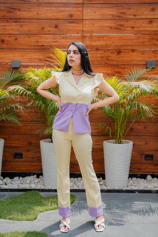 Dual Tone Blazer Co-Ord Set