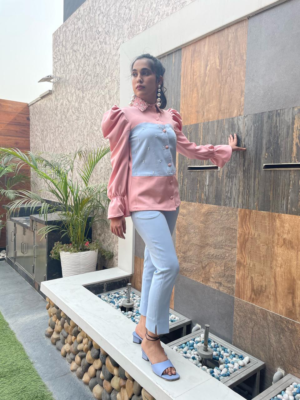Collar Block Shirt Co-Ord