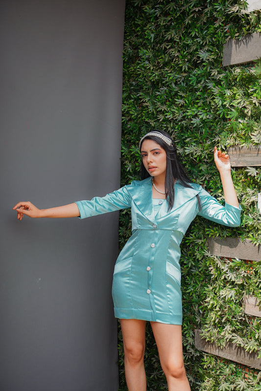 Satin Blazer Dress