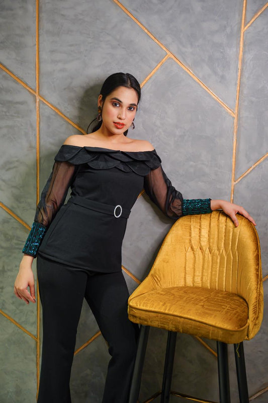 Scallop Off-Shoulder Co-Ord Set
